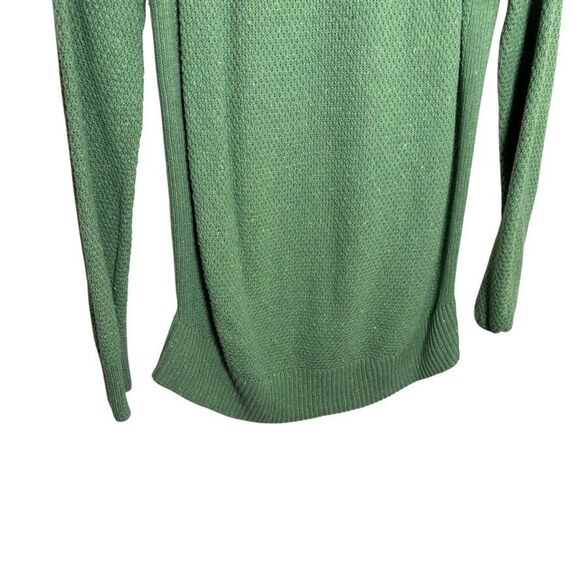 Loft Sweater Women's XS Green Flecked Knit Round Neck Pullover Casual - Picture 3 of 11